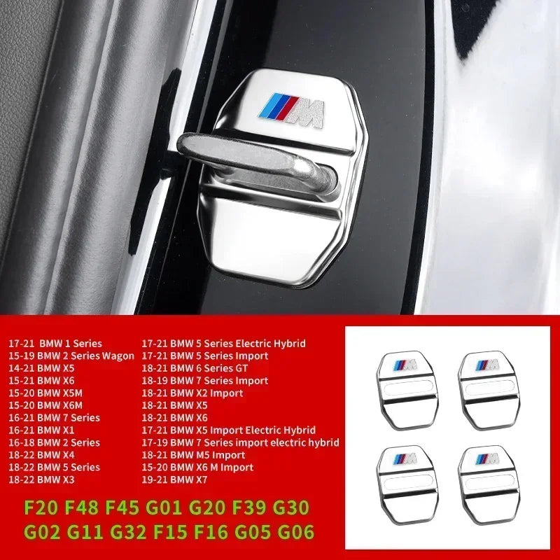 4PCS Car Door Lock Cover Carbon Fibre Stikcer Case Car Accessories For BMW E46 E90 E60 F10 E39 F30 E36 F20 E87 E90 E70 E91 E30