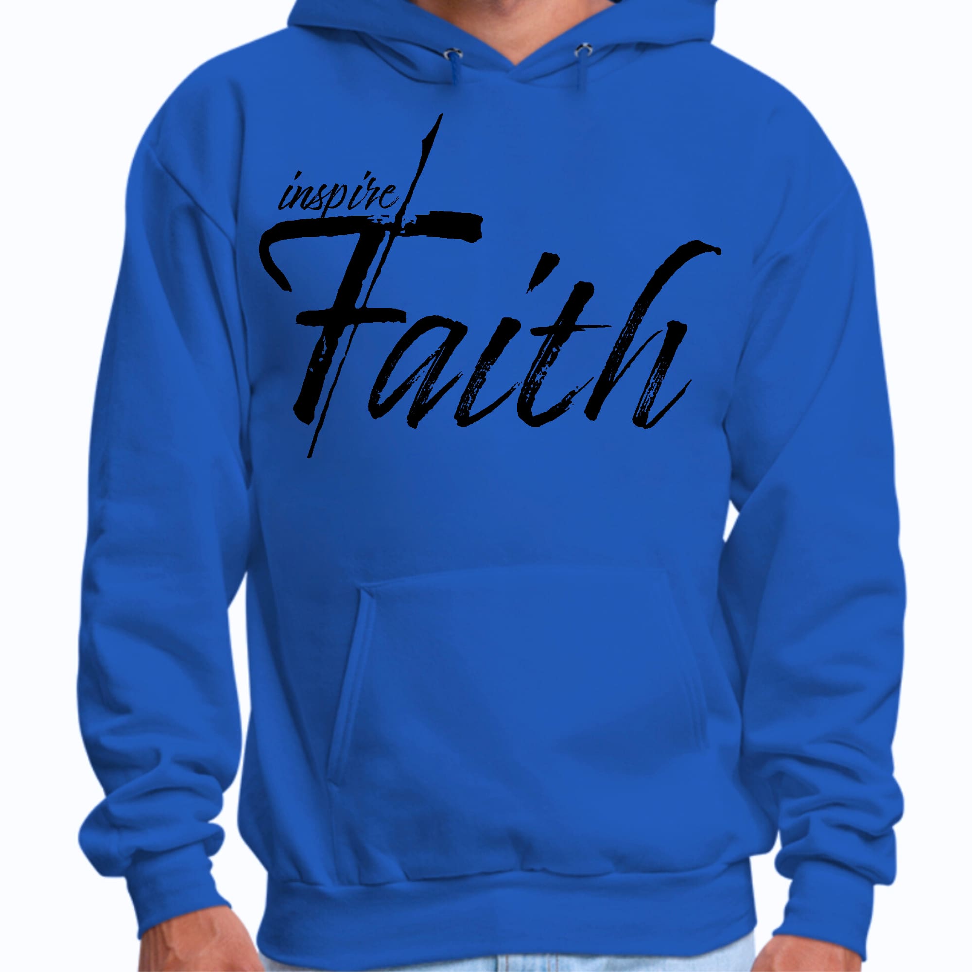 Mens Graphic Hoodie Inspire Faith Black Print