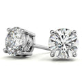 1.50 CTW Certified Genuine Moissanite Stud Earrings – DEF Color, IF–VS1 Clarity, 14k Gold Over Sterling Silver